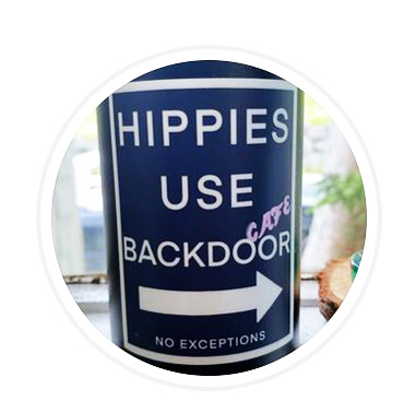 Back Door Hippies Use sticker_Square