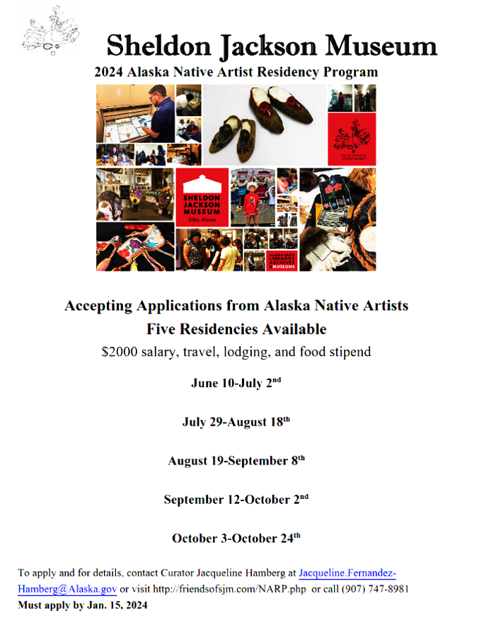 Friends of SJ Museum 2024 Native Artist Residency apply by 01 15 24
