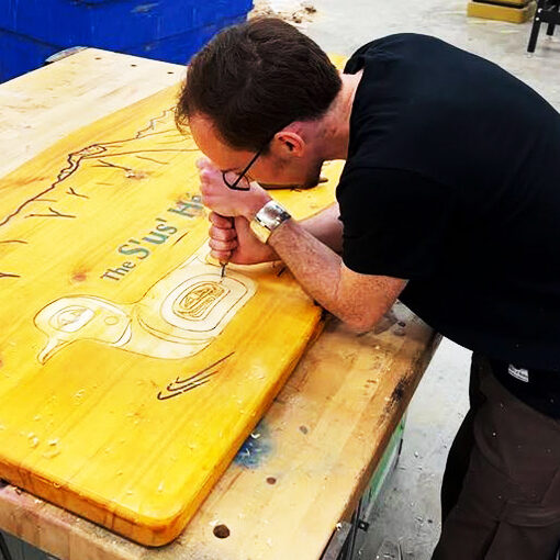 Will Peterson Carving Sus Heeni Shaak Community sign_Square